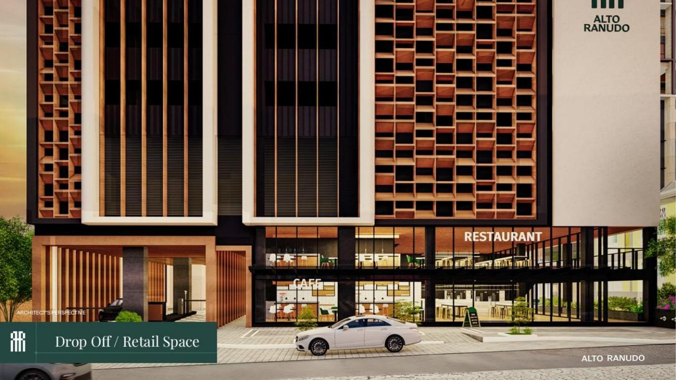 Retail and Drop-Off architectural perspective